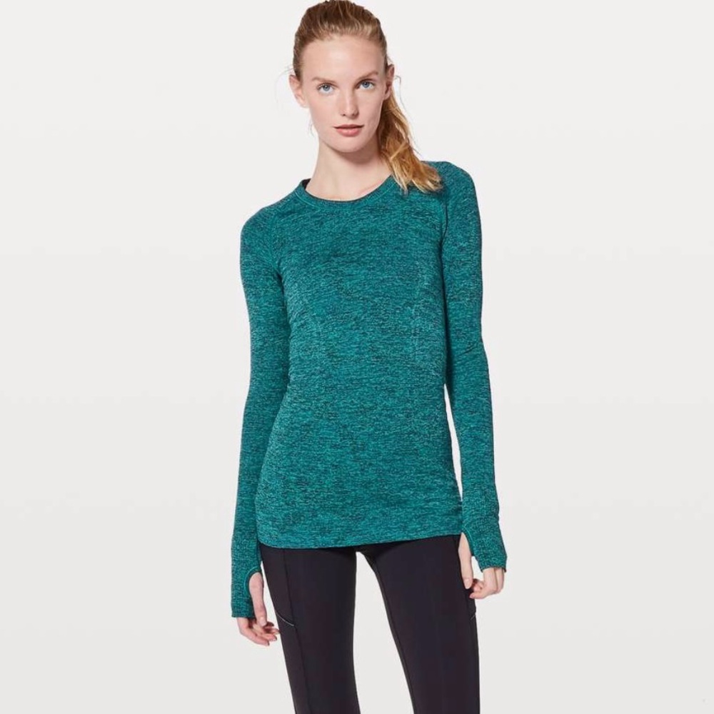 Lululemon Swiftly Tech Long Sleeve Crew Teal Black 4